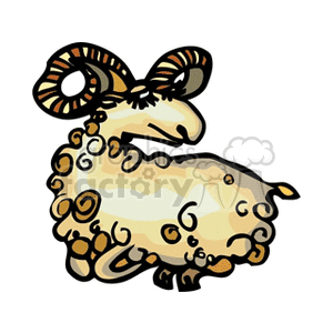 Clipart image of a ram, representing the Aries zodiac sign in horoscopes.