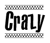 Crazy Bold Text with Racing Checkerboard Pattern Border