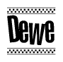 Dewe Bold Text with Racing Checkerboard Pattern Border