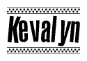 Kevalyn Bold Text with Racing Checkerboard Pattern Border