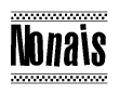 The clipart image displays the text Nonais in a bold, stylized font. It is enclosed in a rectangular border with a checkerboard pattern running below and above the text, similar to a finish line in racing. 