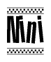 The clipart image displays the text Nini in a bold, stylized font. It is enclosed in a rectangular border with a checkerboard pattern running below and above the text, similar to a finish line in racing. 