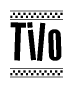 The clipart image displays the text Tilo in a bold, stylized font. It is enclosed in a rectangular border with a checkerboard pattern running below and above the text, similar to a finish line in racing. 