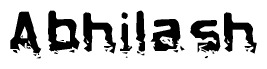 The image contains the word Abhilash in a stylized font with a static looking effect at the bottom of the words