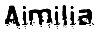 The image contains the word Aimilia in a stylized font with a static looking effect at the bottom of the words