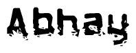 The image contains the word Abhay in a stylized font with a static looking effect at the bottom of the words