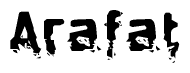 The image contains the word Arafat in a stylized font with a static looking effect at the bottom of the words