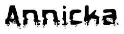 The image contains the word Annicka in a stylized font with a static looking effect at the bottom of the words
