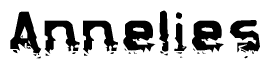 The image contains the word Annelies in a stylized font with a static looking effect at the bottom of the words