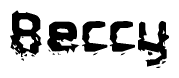 The image contains the word Beccy in a stylized font with a static looking effect at the bottom of the words