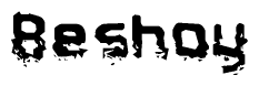 The image contains the word Beshoy in a stylized font with a static looking effect at the bottom of the words