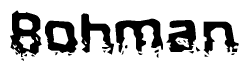 The image contains the word Bohman in a stylized font with a static looking effect at the bottom of the words
