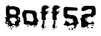 This nametag says Boff52, and has a static looking effect at the bottom of the words. The words are in a stylized font.