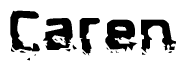 The image contains the word Caren in a stylized font with a static looking effect at the bottom of the words