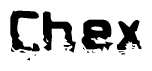 The image contains the word Chex in a stylized font with a static looking effect at the bottom of the words