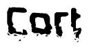 The image contains the word Cort in a stylized font with a static looking effect at the bottom of the words