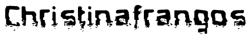 The image contains the word Christinafrangos in a stylized font with a static looking effect at the bottom of the words