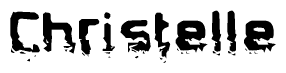 The image contains the word Christelle in a stylized font with a static looking effect at the bottom of the words