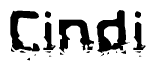 The image contains the word Cindi in a stylized font with a static looking effect at the bottom of the words