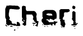 The image contains the word Cheri in a stylized font with a static looking effect at the bottom of the words