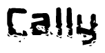 The image contains the word Cally in a stylized font with a static looking effect at the bottom of the words