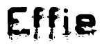 The image contains the word Effie in a stylized font with a static looking effect at the bottom of the words