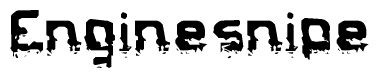 The image contains the word Enginesnipe in a stylized font with a static looking effect at the bottom of the words