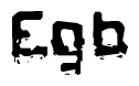 The image contains the word Egb in a stylized font with a static looking effect at the bottom of the words