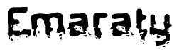 The image contains the word Emaraty in a stylized font with a static looking effect at the bottom of the words