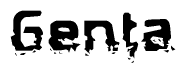 The image contains the word Genta in a stylized font with a static looking effect at the bottom of the words