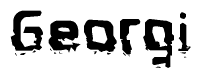 The image contains the word Georgi in a stylized font with a static looking effect at the bottom of the words