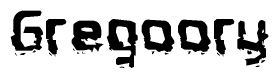 The image contains the word Gregoory in a stylized font with a static looking effect at the bottom of the words