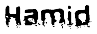 The image contains the word Hamid in a stylized font with a static looking effect at the bottom of the words