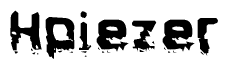 This nametag says Hpiezer, and has a static looking effect at the bottom of the words. The words are in a stylized font.