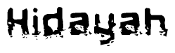 The image contains the word Hidayah in a stylized font with a static looking effect at the bottom of the words