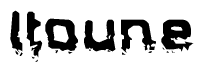 The image contains the word Itoune in a stylized font with a static looking effect at the bottom of the words