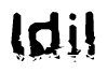 This nametag says Idil, and has a static looking effect at the bottom of the words. The words are in a stylized font.