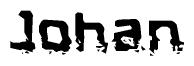 The image contains the word Johan in a stylized font with a static looking effect at the bottom of the words