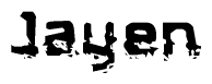 The image contains the word Jayen in a stylized font with a static looking effect at the bottom of the words