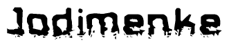 The image contains the word Jodimenke in a stylized font with a static looking effect at the bottom of the words
