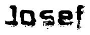 The image contains the word Josef in a stylized font with a static looking effect at the bottom of the words