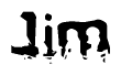 The image contains the word Jim in a stylized font with a static looking effect at the bottom of the words