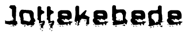 The image contains the word Jottekebede in a stylized font with a static looking effect at the bottom of the words