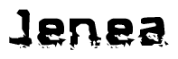 The image contains the word Jenea in a stylized font with a static looking effect at the bottom of the words