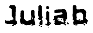 The image contains the word Juliab in a stylized font with a static looking effect at the bottom of the words