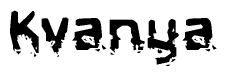 The image contains the word Kvanya in a stylized font with a static looking effect at the bottom of the words