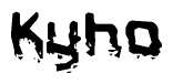 The image contains the word Kyho in a stylized font with a static looking effect at the bottom of the words