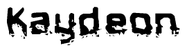 The image contains the word Kaydeon in a stylized font with a static looking effect at the bottom of the words
