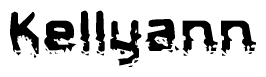 The image contains the word Kellyann in a stylized font with a static looking effect at the bottom of the words