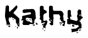 The image contains the word Kathy in a stylized font with a static looking effect at the bottom of the words